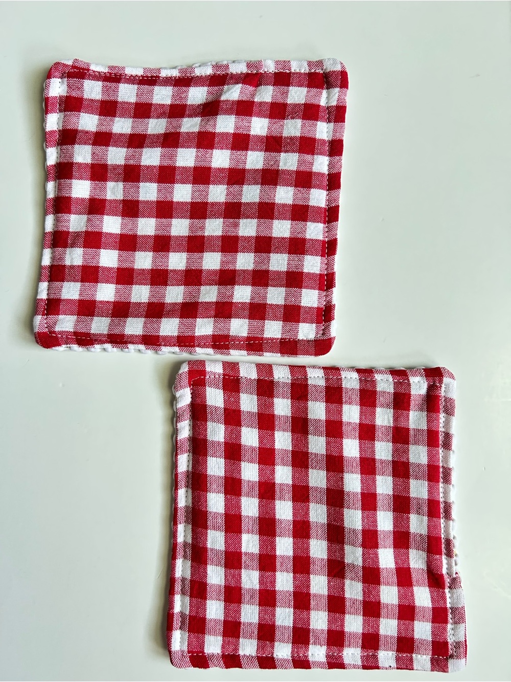 Hand Crafted Red and White Gingham Non Slip Jar Grippers Opens Hard to Turn Lids